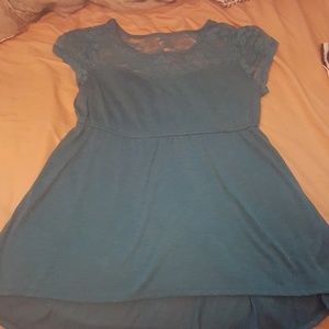 Teal lace top